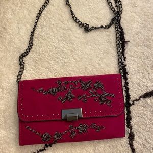Topshop hot pink clutch